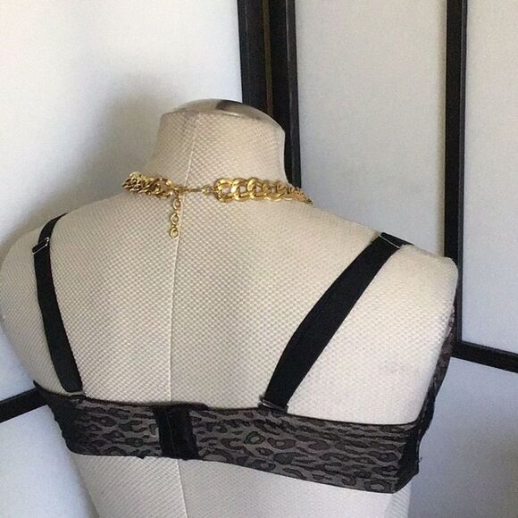 40DD Frederick's of Hollywood Full Coverage Animal Print Black Bra Vintage Y2K - Picture 4 of 10
